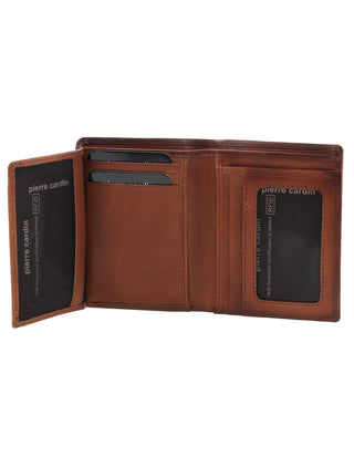 Men's Wallet Brandy / Leather PC 3615 BRANDY Pierre Cardin Men's Leather Tri-Fold Wallet in Brandy