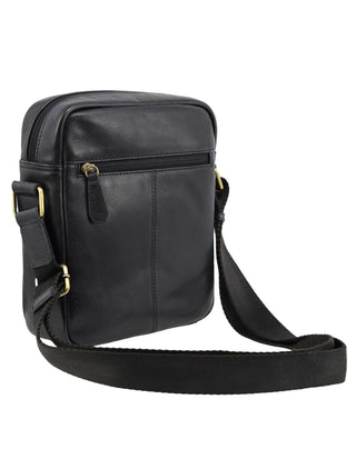 Crossbody Bag Black / Leather PC 3965 BLK Pierre Cardin Men's Leather Versatile Crossbody Bag in Black