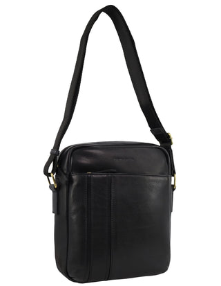 Crossbody Bag Black / Leather PC 3965 BLK Pierre Cardin Men's Leather Versatile Crossbody Bag in Black