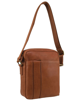 Crossbody Bag Cognac / Leather PC 3965 COGN Pierre Cardin Men's Leather Versatile Crossbody Bag in Cognac