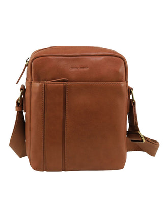 Crossbody Bag Cognac / Leather PC 3965 COGN Pierre Cardin Men's Leather Versatile Crossbody Bag in Cognac