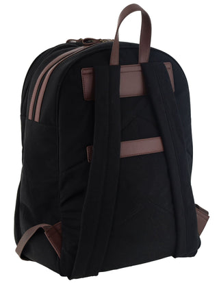 Backpack Black / Canvas PC 4027 BLK Pierre Cardin Men's Nomad Canvas Backpack in Black