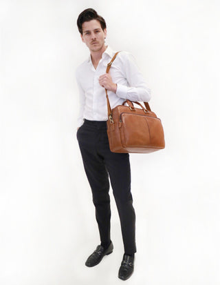 Laptop & Business bags Cognac / Leather PC 3811 COGN Pierre Cardin Men's Rustic Business Computer Bag in Cognac