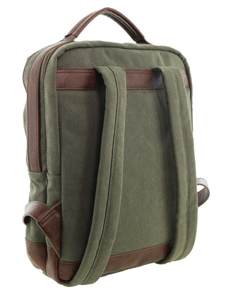 Backpack Brown / Canvas/Vegan Leather PC 4096 BROWN Pierre Cardin Men's Urban Canvas Backpack in Brown