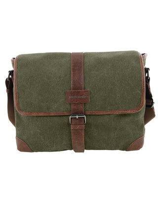 Messenger Bag/Computer Bag Brown / Canvas/Vegan Leather PC 4097 BROWN Pierre Cardin Men's Urban Canvas Messenger Bag/Computer Bag in Brown