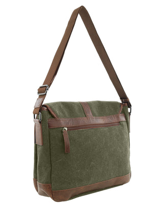 Messenger Bag/Computer Bag Brown / Canvas/Vegan Leather PC 4097 BROWN Pierre Cardin Men's Urban Canvas Messenger Bag/Computer Bag in Brown