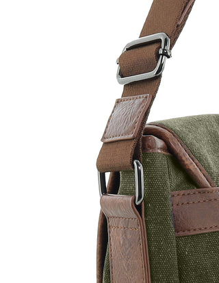 Messenger Bag/Computer Bag Brown / Canvas/Vegan Leather PC 4097 BROWN Pierre Cardin Men's Urban Canvas Messenger Bag/Computer Bag in Brown