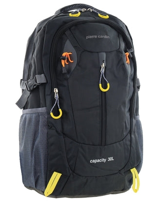 Backpack Black / Nylon PC 4091 BLK Pierre Cardin Mens 30L Nylon Adventure Backpack in Black