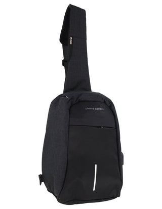 Sling Bag Black / Nylon PC 4089 BLK Pierre Cardin Mens Nylon Sling Bag in Black