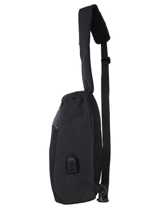 Sling Bag Black / Nylon PC 4089 BLK Pierre Cardin Mens Nylon Sling Bag in Black