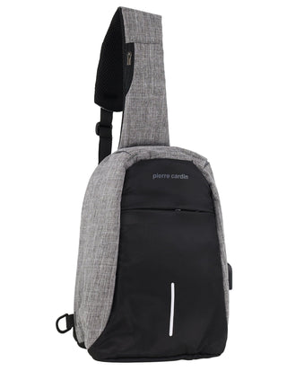 Sling Bag Grey / Nylon PC 4089 GREY Pierre Cardin Mens Nylon Sling Bag in Grey