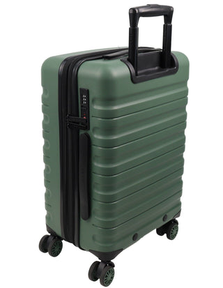 Hard Shell Luggage PC 3941LC MOSS+PC3761 Pierre Cardin Moss Hard Shell LARGE and CABIN Bundle 2-Piece Set + Assorted Luggage Tag