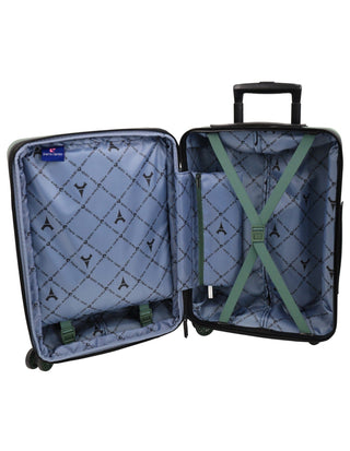 Hard Shell Luggage PC 3941LC MOSS+PC3761 Pierre Cardin Moss Hard Shell LARGE and CABIN Bundle 2-Piece Set + Assorted Luggage Tag