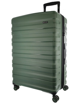 Hard Shell Luggage PC 3941LC MOSS+PC3761 Pierre Cardin Moss Hard Shell LARGE and CABIN Bundle 2-Piece Set + Assorted Luggage Tag