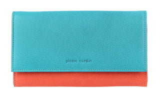 Leather Wallet Turquoise / Leather PC 3262 TURQ-ORA Pierre Cardin Multi Colour Leather Ladies Wallet in Turquoise