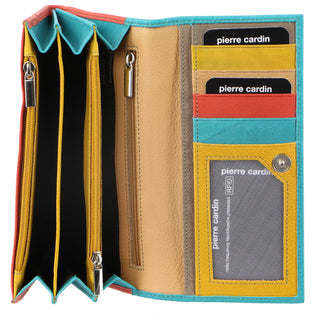 Leather Wallet Turquoise / Leather PC 3262 TURQ-ORA Pierre Cardin Multi Colour Leather Ladies Wallet in Turquoise