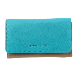 Leather Wallet Turquoise / Leather PC 3261 TURQ Pierre Cardin MultiColour Leather Ladies Tri-Fold Wallet in Turquoise