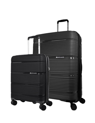 Hard Shell Luggage Black / Polypropolene (PP) PC 4014LC BLK Pierre Cardin Normandy Hard Shell Large and Cabin Bundle 2-Piece Set in Black