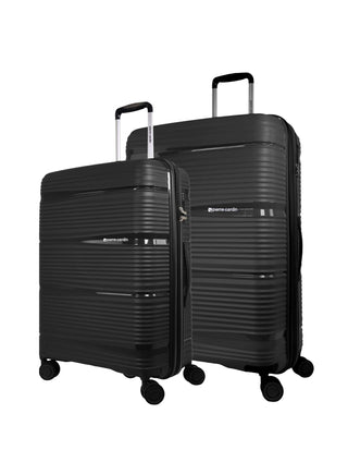 Hard Shell Luggage Black / Polypropolene (PP) PC 4014LM BLK Pierre Cardin Normandy Hard Shell Large and Medium Bundle 2-Piece Set in Black