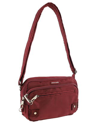 Crossbody Bag Wine / Nylon PC 3269 WINE Pierre Cardin Nylon Anti-Theft Cross Body Bag in Wine