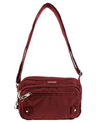 Crossbody Bag Wine / Nylon PC 3269 WINE Pierre Cardin Nylon Anti-Theft Cross Body Bag in Wine