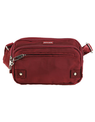 Crossbody Bag Wine / Nylon PC 3269 WINE Pierre Cardin Nylon Anti-Theft Cross Body Bag in Wine