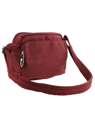 Crossbody Bag Wine / Nylon PC 3269 WINE Pierre Cardin Nylon Anti-Theft Cross Body Bag in Wine