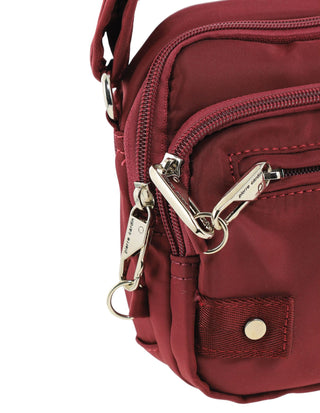 Crossbody Bag Wine / Nylon PC 3269 WINE Pierre Cardin Nylon Anti-Theft Cross Body Bag in Wine