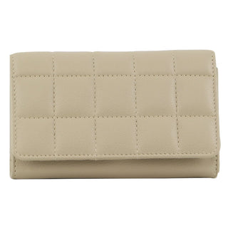 Tri-fold Wallet Cement / Leather PC 3905 CEMENT Pierre Cardin Pleated Leather Ladies Tri-Fold Wallet in Cement