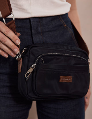 Crossbody bag Black / Nylon PC 4073 BLACK Pierre Cardin RFID Anti-Theft Nylon Crossbody Bag in Black