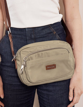 Crossbody bag Camel / Nylon PC 4073 CML Pierre Cardin RFID Anti-Theft Nylon Crossbody Bag in Camel