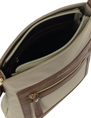 Crossbody bag Camel / Nylon PC 4075 CAMEL Pierre Cardin RFID Anti-Theft Nylon Crossbody Bag in Camel
