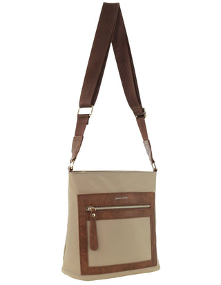 Crossbody bag Camel / Nylon PC 4075 CAMEL Pierre Cardin RFID Anti-Theft Nylon Crossbody Bag in Camel