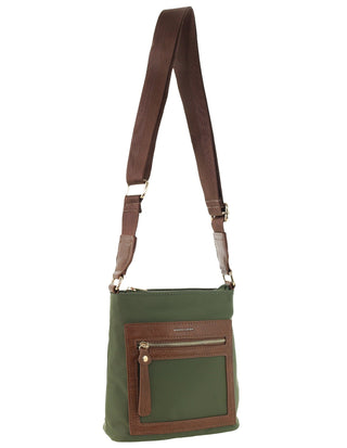 Crossbody bag Olive / Nylon PC 4075 OLIVE Pierre Cardin RFID Anti-Theft Nylon Crossbody Bag in Olive