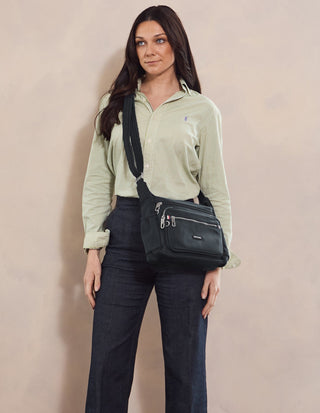 Crossbody bag Black / Nylon PC 4077 BLACK Pierre Cardin RFID Anti-Theft Nylon Crossbody in Black