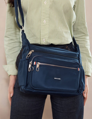 Crossbody bag Navy / Nylon PC 4077 NAVY Pierre Cardin RFID Anti-Theft Nylon Crossbody in Navy