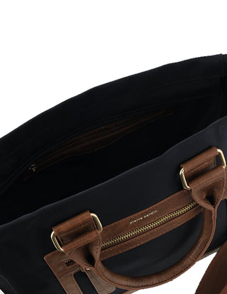 Crossbody bag Black / Nylon PC 4076 BLACK Pierre Cardin RFID Anti-Theft Nylon Mini Tote with Crossbody in Black