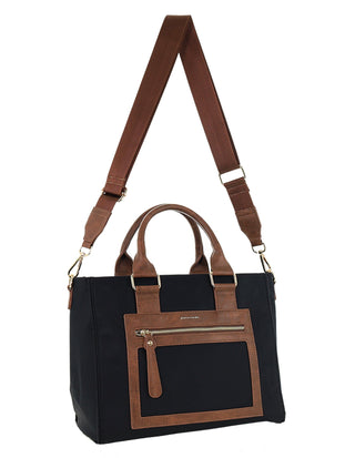 Crossbody bag Black / Nylon PC 4076 BLACK Pierre Cardin RFID Anti-Theft Nylon Mini Tote with Crossbody in Black