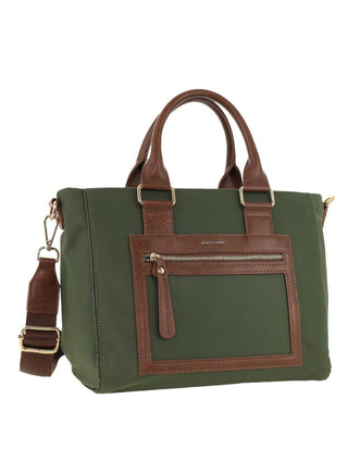 Crossbody bag Olive / Nylon PC 4076 OLIVE Pierre Cardin RFID Anti-Theft Nylon Mini Tote with Crossbody in Olive