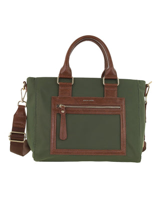 Crossbody bag Olive / Nylon PC 4076 OLIVE Pierre Cardin RFID Anti-Theft Nylon Mini Tote with Crossbody in Olive