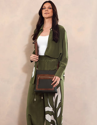 Crossbody bag Black / Nylon PC 4075 BLACK Pierre Cardin RFID Lightweight Nylon Crossbody Bag in Black