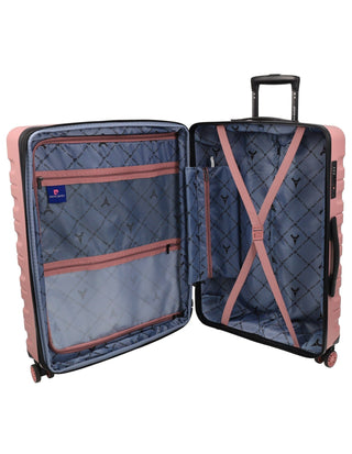 Hard Shell Luggage PC 3941LC ROSE+PC3761 Pierre Cardin Rose Hard Shell LARGE and CABIN Bundle 2-Piece Set + Assorted Luggage Tag