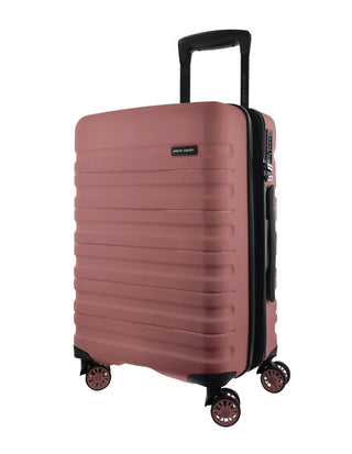 Hard Shell Luggage PC 3941LC ROSE+PC3761 Pierre Cardin Rose Hard Shell LARGE and CABIN Bundle 2-Piece Set + Assorted Luggage Tag