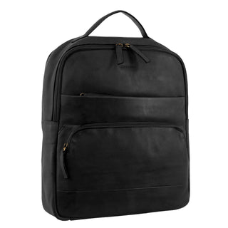 Backpack Black / Leather PC 2808 BLK Pierre Cardin Rustic Leather Business Backpack/Computer Bag in Black