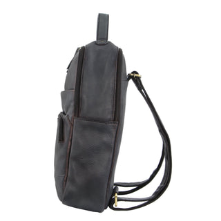 Backpack Black / Leather PC 2808 BLK Pierre Cardin Rustic Leather Business Backpack/Computer Bag in Black