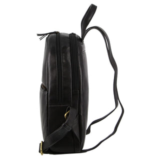 Backpack Black / Leather PC 3835 BLK Pierre Cardin Rustic Leather Business Backpack/Computer Bag in Black