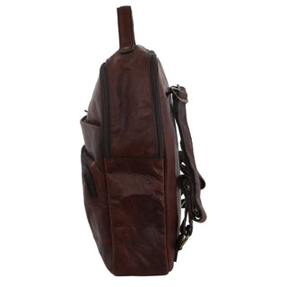 Backpack Chestnut / Leather PC 2808 CHES Pierre Cardin Rustic Leather Business Backpack/Computer Bag in Chestnut