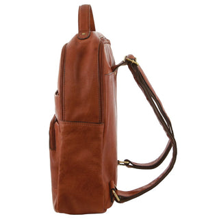 Backpack Cognac / Leather PC 2808 COGN Pierre Cardin Rustic Leather Business Backpack/Computer Bag in Cognac