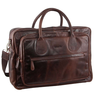 Duffle Bag Dark Chocolate / Leather PC 2802 D-CHOC Pierre Cardin Rustic Leather Business Bag