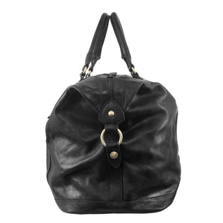 Overnight Bag Black / Leather PC 2824 BLK Pierre Cardin Rustic Leather Business/Overnight Bag in Black